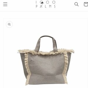 Striped Tote Bag - Black and Cream